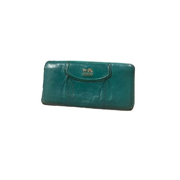 Coach Turquoise Leather Wallet - Picture 1 of 5